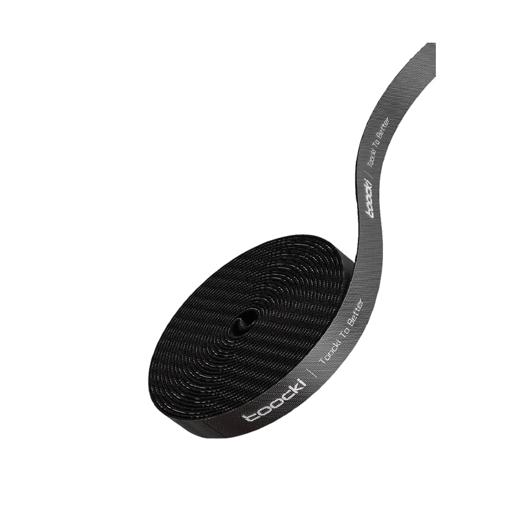 Bobina de Cinta Velcro Sujetacables Oscuro 5 Metros – Toocki