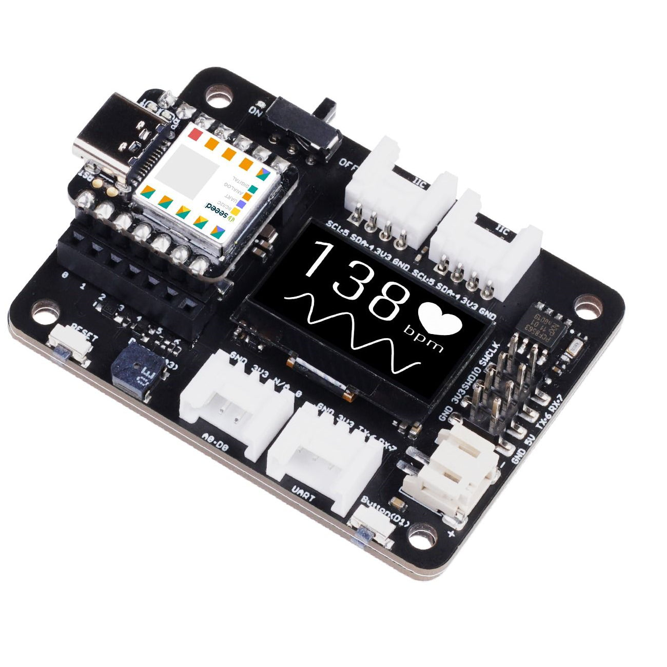 Módulo de ampliación Seeed Studio XIAO con pantalla OLED, reloj en tiempo real y ranura MicroSD