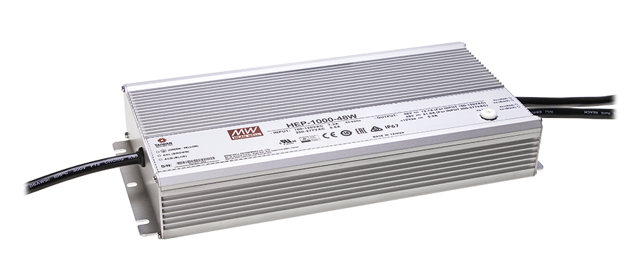 Fuente de poder entorno hostíl PMBUS, opción cargador 1000W HEP-1000 - W - Modelo con cables - Voltaje Constante C.V. - 48V