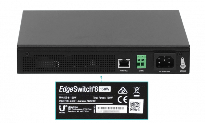 ES8-150W UBIQUITI 120W-tot 8-1000-PoE24/48af/52at 2-SFP Switch Administrable Capa 3 Consola