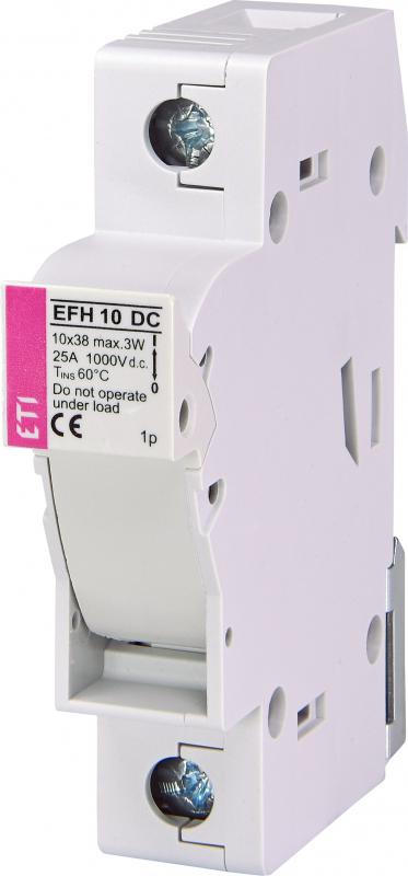 BASE PORTAFUSIBLE 10X38 1000V DC; 25A max. marca ETI (Europa) - 2 Polos