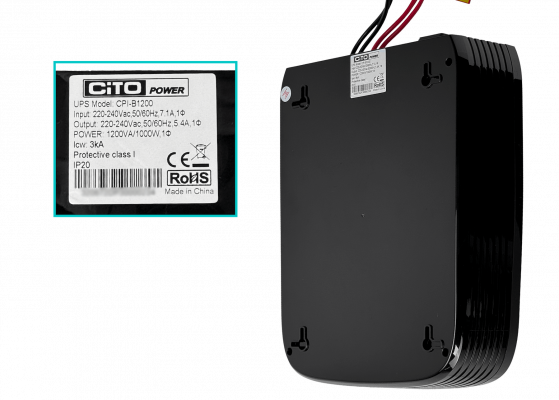 CPI-B1200 CITO 1000W 90-280VAC SAI req-Batería-12VDC convertidor Onda-Cuadrada 15ms