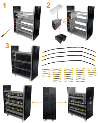 EBMT-6K CITO 40-BAT 240VDC 2x20x12V/7,2AH Estructura de Torre Banco Sin Baterías