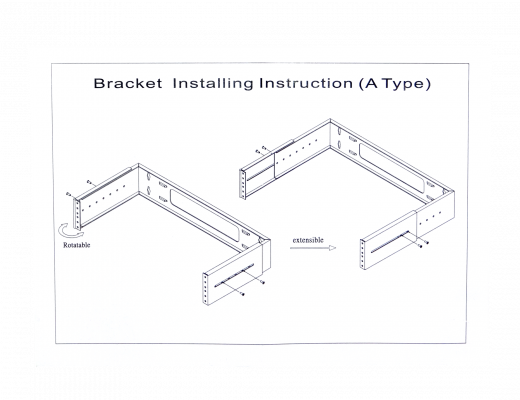 RKB08-3L. LINKMADE 8U BRACKET MURAL ABIERTO AJUSTABLE C/Bisagra