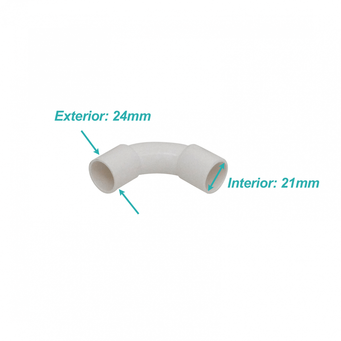PVC20-C LINKCHIP Acodamiento 20mm para Conducto de PVC Blanco en Ángulo