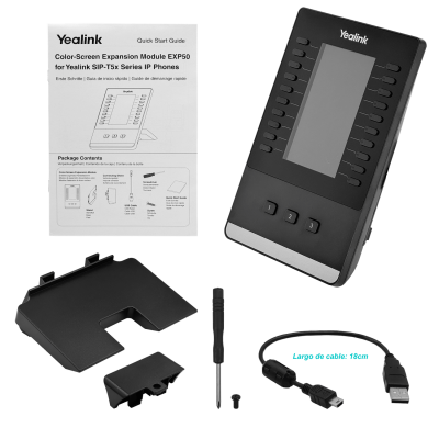 EXP-50 YEALINK Panel de Ampliación con Pantalla LCD para Teléfonos T5XX VP59 MP5XX 2-USB