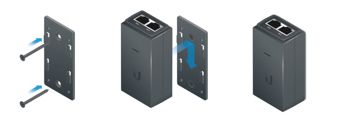 POE-WM UBIQUITI Soporte de Pared Delgado 12W de Plástico Negro para Alimentación sobre Ethernet