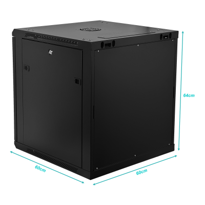 RK12-6LD LINKMADE Desmontable 12 Unidades 60cm de Profundidad Armario Rack de Pared en Negro