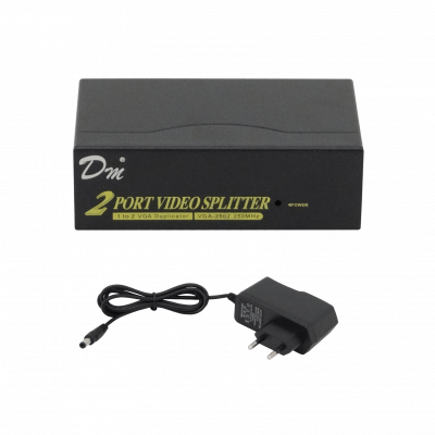 VGA-1X2 VGA-2502 Video Splitter 2-VGA-H 1-VGA-M 250MHz inc-9V/1A