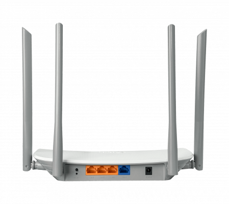 TP-Link EC220 Router Inalámbrico AC1200 Doble Banda (5GHz/2,4GHz) con 4 Antenas Fijas, 3 Puertos LAN 10/100/1000, 1 Puerto WAN, Gestión TR-069 ISP, Incluye Fuente 12V