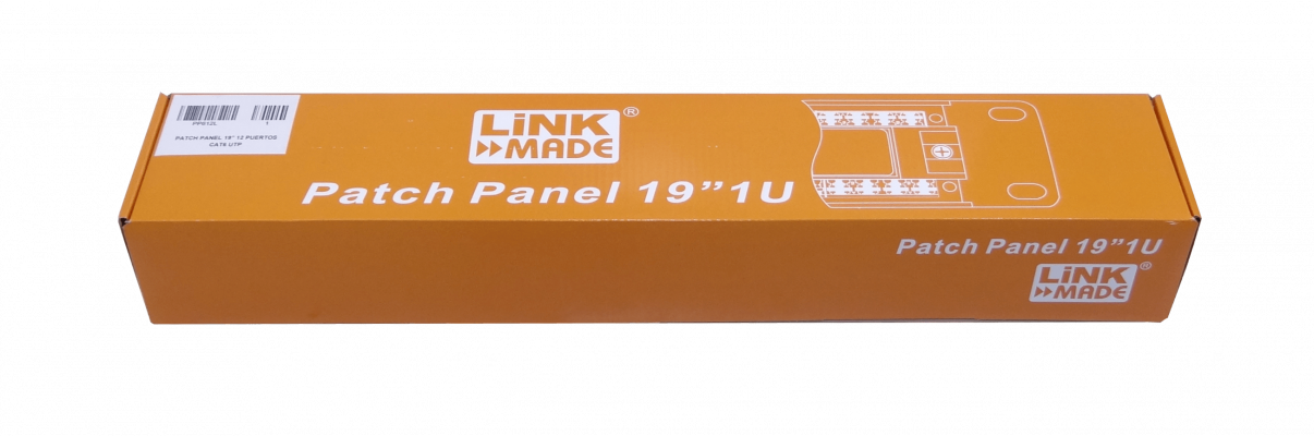 PP612L LINKMADE 12 Puertos RJ45 CAT6 UTP Panel de Parcheo 1U CERTIFICADO UL