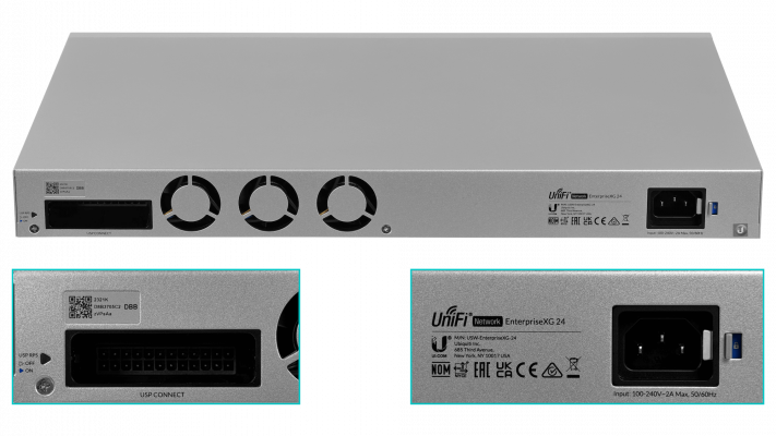 USW-ENTERPRISEXG-24 UBIQUITI 24-Puertos-10G 2-SFP28 requiere-UniFi-v6.1.67 Conmutador Administrable opcional-USP-RPS
