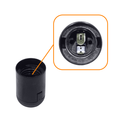 SOQ-E27-N Portalámparas volante E27 negro REMA, 150 W, 250 VCA