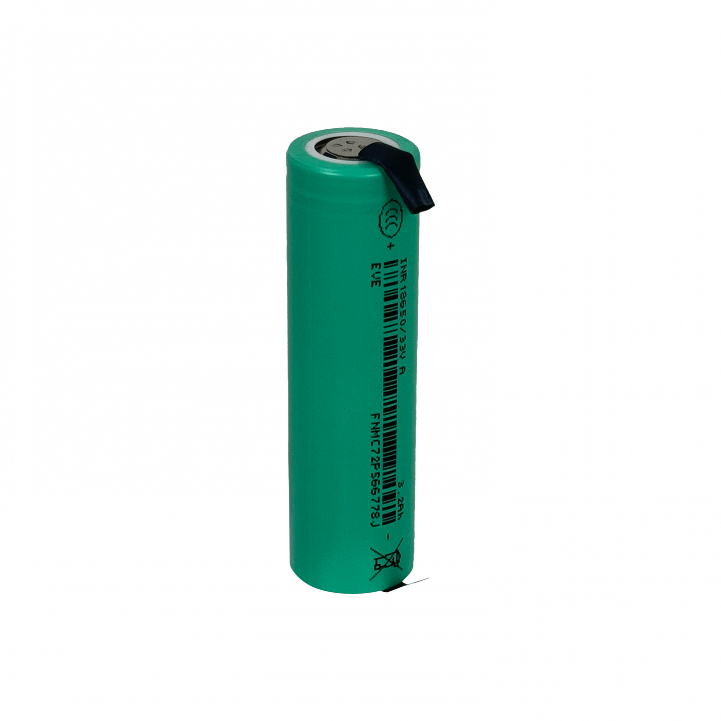 18650-P 18x65mm 1-Celda Soldable 3,7V 3200mAh Ion-Litio Recargable Acumulador 11,84Wh