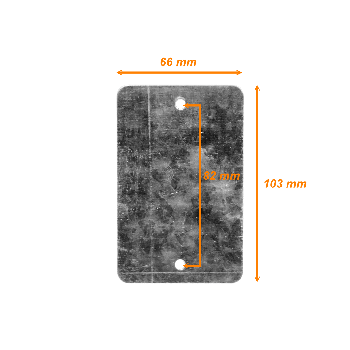 FPCWM-2Z Tapa Ciega Metálica Zincada 103x66mm para Caja de 75x116mm Tipo Chuqui 5/8