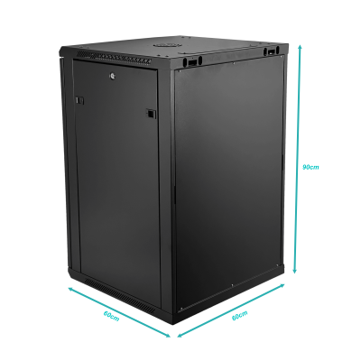 RK18-6LD LINKMADE Desmontable 18U Profundidad-60cm Gabinete Rack para Instalación en Pared Color Negro