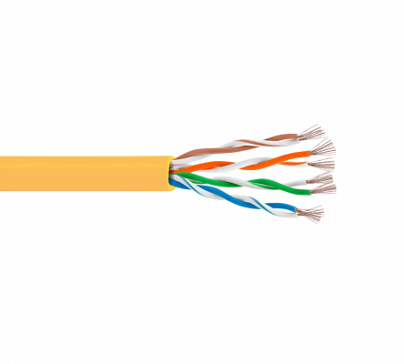 CPM-03-4. LINKMADE 4 Unidades 30cm Cable de Interconexión Cat5E Amarillo LSZH Inyección Moldeada Conductores Múltiples