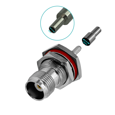 TH1E Conector Hembra TNC para Cable Coaxial LMR100 RG316 13mm-Diámetro Panel Engarzable