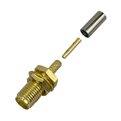 SH1C Conector coaxial crimpeable SMA hembra para cable RG316 y RG174, modelo CA100
