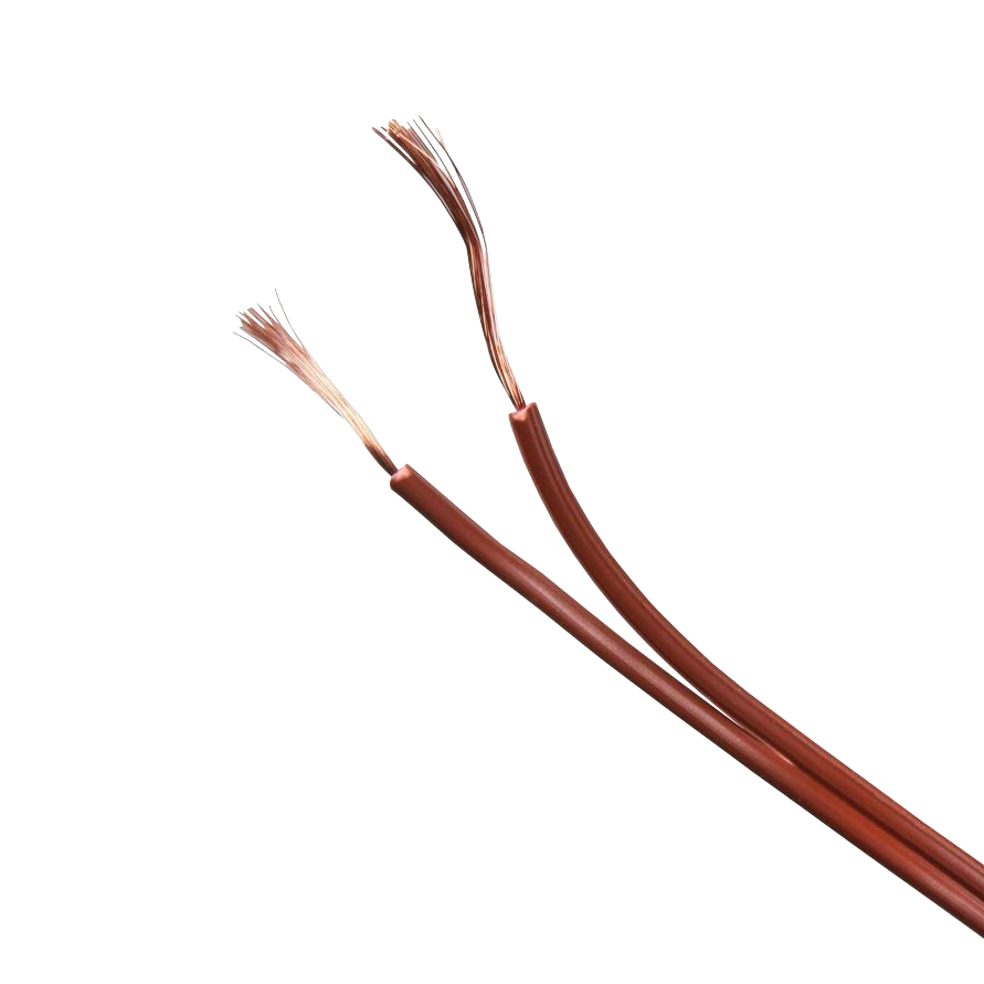 2X24CAFE Cable paralelo marrón café de 100 metros, calibre 2x24AWG CCA, sección 2x0,2mm², multifilar 11x0,15mm