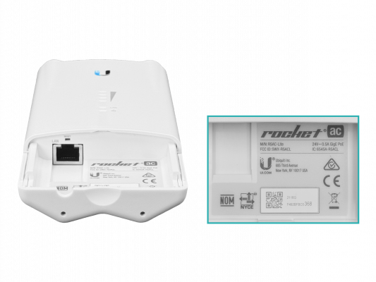 R5AC-LITE UBIQUITI 5,1-5,9GHz PTP/PTMP 1-1000 2-RPSMA inc-PoE24 27dBm 20-26VDC
