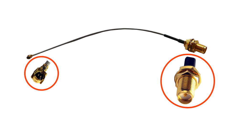 RH1LM-20CM Cable Coaxial Negro 20cm U.FL(IPX/IPEX) a RPSMA-Hembra CA100