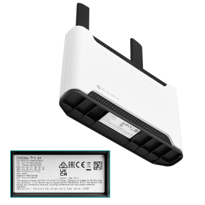 CHATEAU-PRO-AX Router MIKROTIK AX3600 5 Puertos Gigabit (1 PoE-out) USB WiFi6 Doble Banda 2,4/5GHz H53UiG-5HaxQ2HaxQ