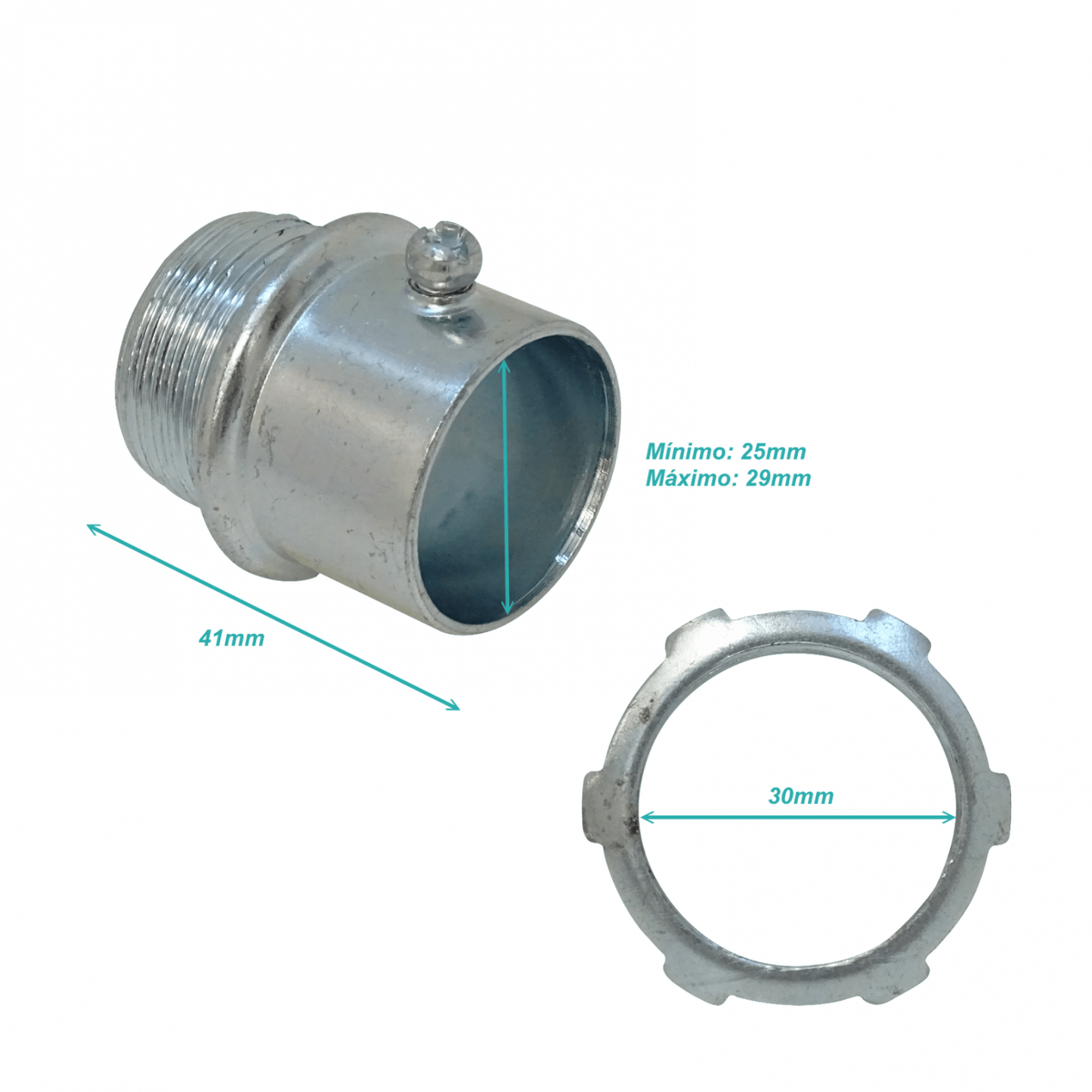 EMT01-ASA 1-Pulg Acero Zincado Salida Caja c/Hilo para Conduit Rigido Metalico