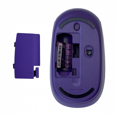 1850P Ratón inalámbrico USB color violeta/morado 2.4GHz, funciona con 1 pila AA