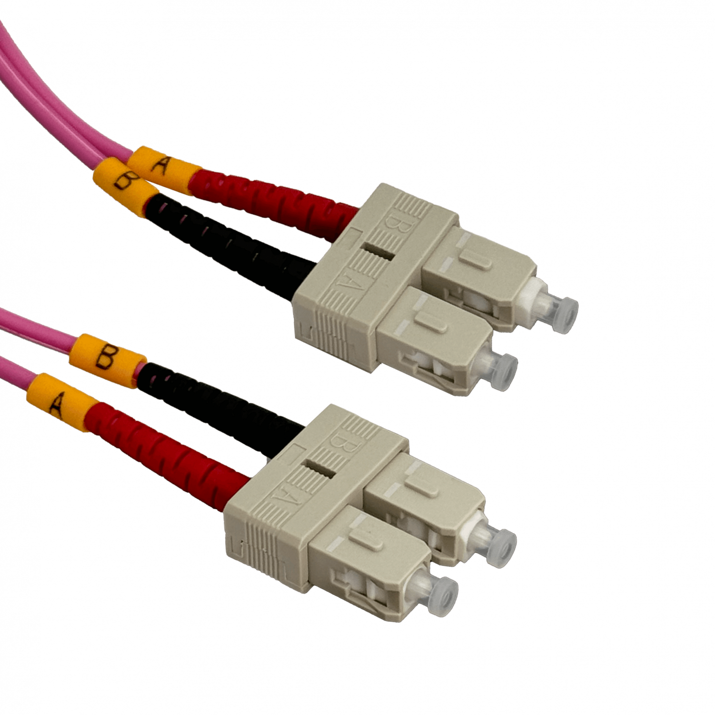 JF4CC1 Cable de Fibra Óptica Multimodo OM4 Duplex SC-SC, 1 metro, cubierta LSZH, 50/125µm, diámetro 3mm
