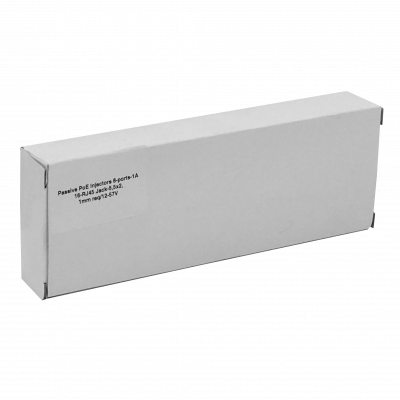 POEPASSG8 Módulos de Inyección PoE Pasiva Capacidad 8-Puertos Ampere 1A 16-Tomas RJ45 Conector-5,5x2,1mm Alimentación 12-57V