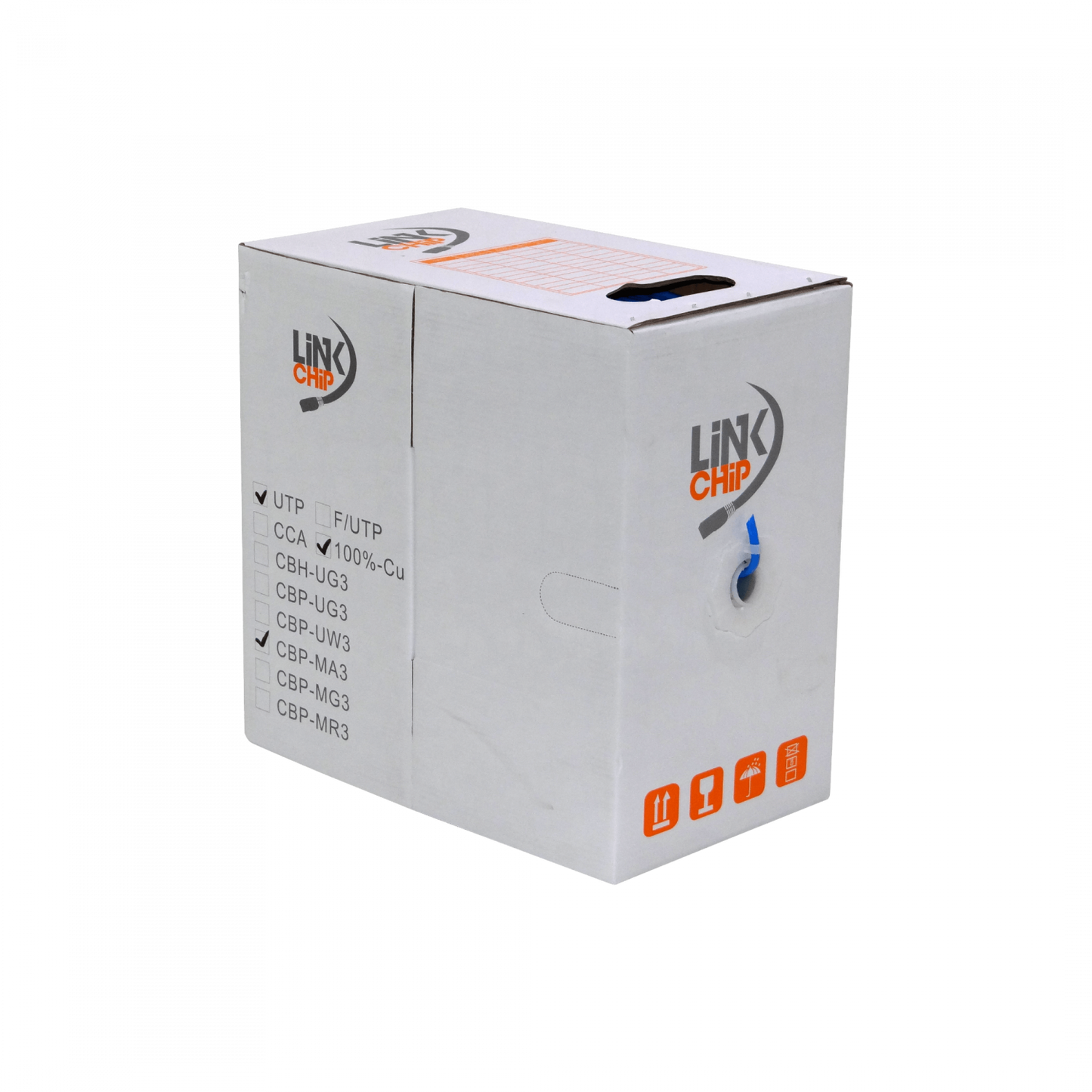 CBP-MA3 LINKCHIP Cable de cobre trenzado categoría 5e azul para interiores 24AWG UTP 305 metros