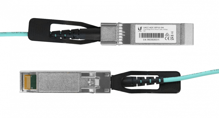 UA1-5 UBIQUITI 5 metros SFP+10Gbps Cable 3mm Fibra-Multimodo Directa UACC-AOC-SFP10-5M