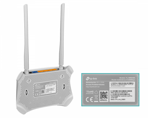 TL-WR840N TP-LINK Enrutador inalámbrico N-300mbps 2-Antenas-Fijas 4-puertos-LAN 1-puerto-WAN banda 2,4GHz