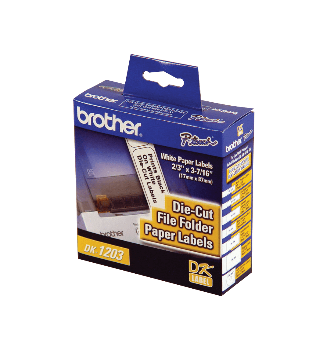 DK1203 BROTHER 17x87mm 300-Etiquetas Adhesivas Papel Blanco para serie-QL