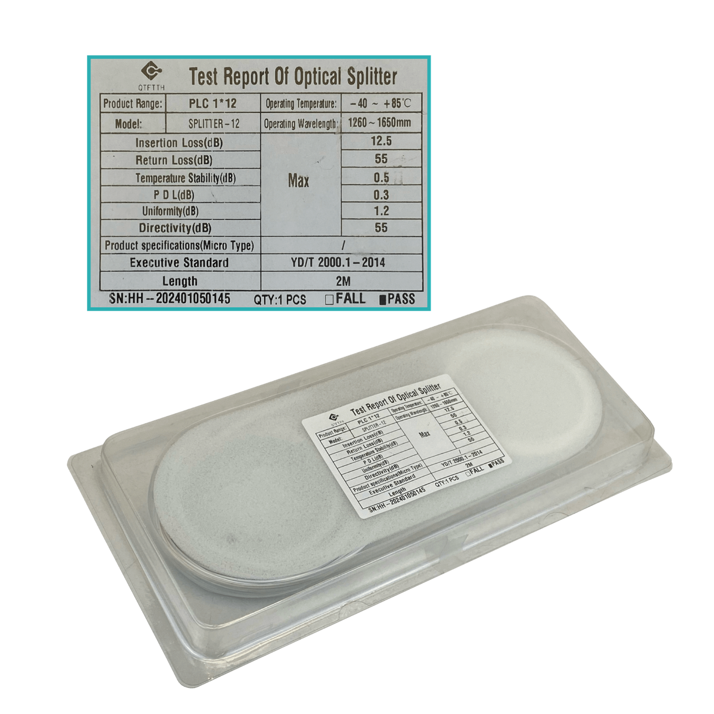 SPLITTER-12 1x12 sin-Terminales Repartidor EPON XPON XGPON necesita-Empalme G657A1