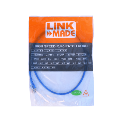C6AA-10 LINKMADE Cable de red Cat6a U/FTP multifilar de 1 metro, color azul, conector moldeado, cubierta LSZH