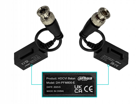 BALUN-HD DAHUA 2MP Video Balun 1-Par Pin-Push CAT5E/6 Pasivo CCTV BNC-Macho