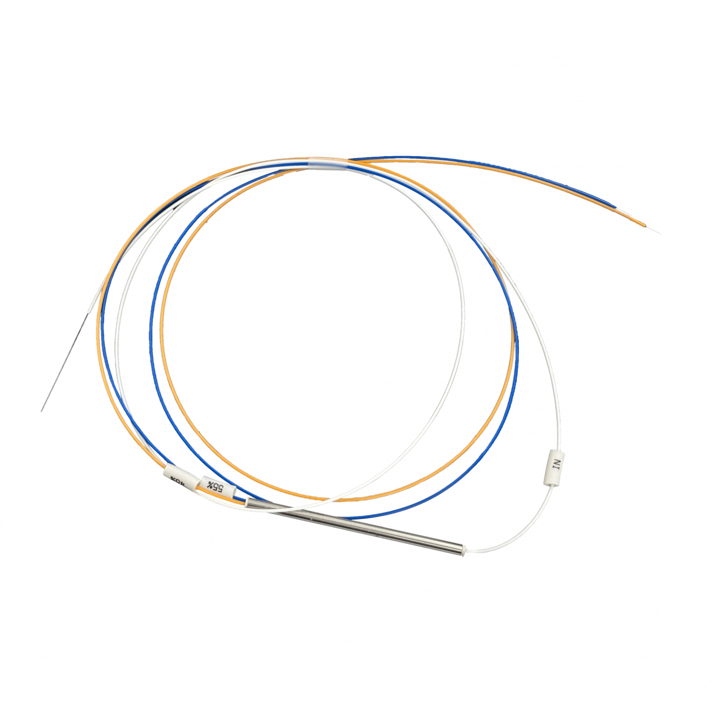 DIVI-55 Divisor óptico desbalanceado FBT 1x2 con relación 55-45, sin conectores, apto para redes EPON, GPON y XGPON