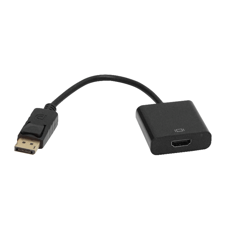 UL-DPHDMI Cable adaptador de video negro de 15cm, conector HDMI Hembra a DisplayPort Macho, resolución 1080p