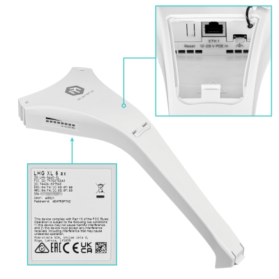 LHG-XL-5-AX MIKROTIK Antena sectorial grilla 5GHz ganancia 27dBi estándar L3 diámetro 550mm incluye alimentación 24V