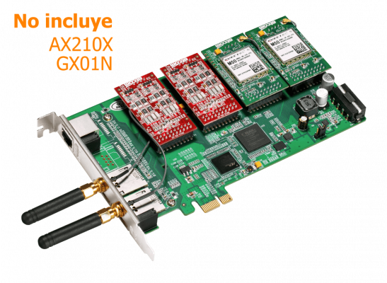 AXE-2G4AN ATCOM PCIe-x1 2-GSM-SIM 4-FXO/FXS 3.3/5V 32BIT TARJETA ASTERISK 2-GSM