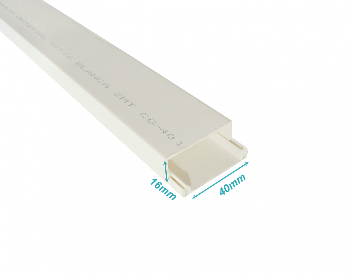QN4W LINKCHIP Conducto Plástico PVC 40x16mm con-Cubierta 2metros CC-4016-W.