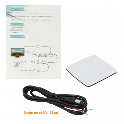 P4P Monitor 4-pulgadas Pantalla Analógica 2-Conectores-RCA Hembra Plug-5,5x2,1mm Uso Automotriz/Pared