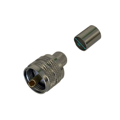 UM4C. Conector UHF macho compresible para cable LMR400, serie 400, modelo PL259 CA400