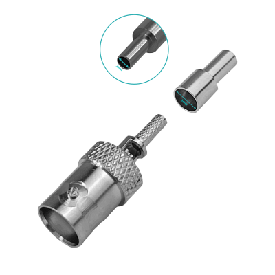 BH1C Hembra-BNC RG316 Conector Coaxial para Crimpar CA100 RG174