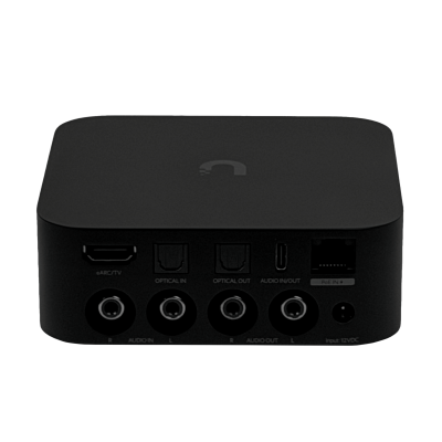 POE-AUDIO-PORTE UBIQUITI Transmisor de Audio Digital Negro con 4 RCA, eARC, 2 Ópticos, 1 USB-C 100W