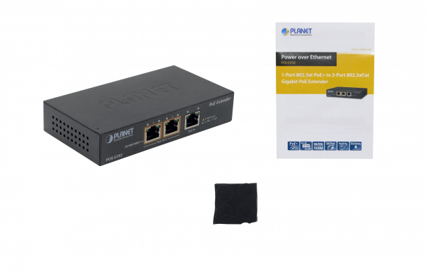 POE-E202 PLANET POE+at 1ent-2sal Switch no-Gestionable 3-1000 req-PoE 48-57V 36W