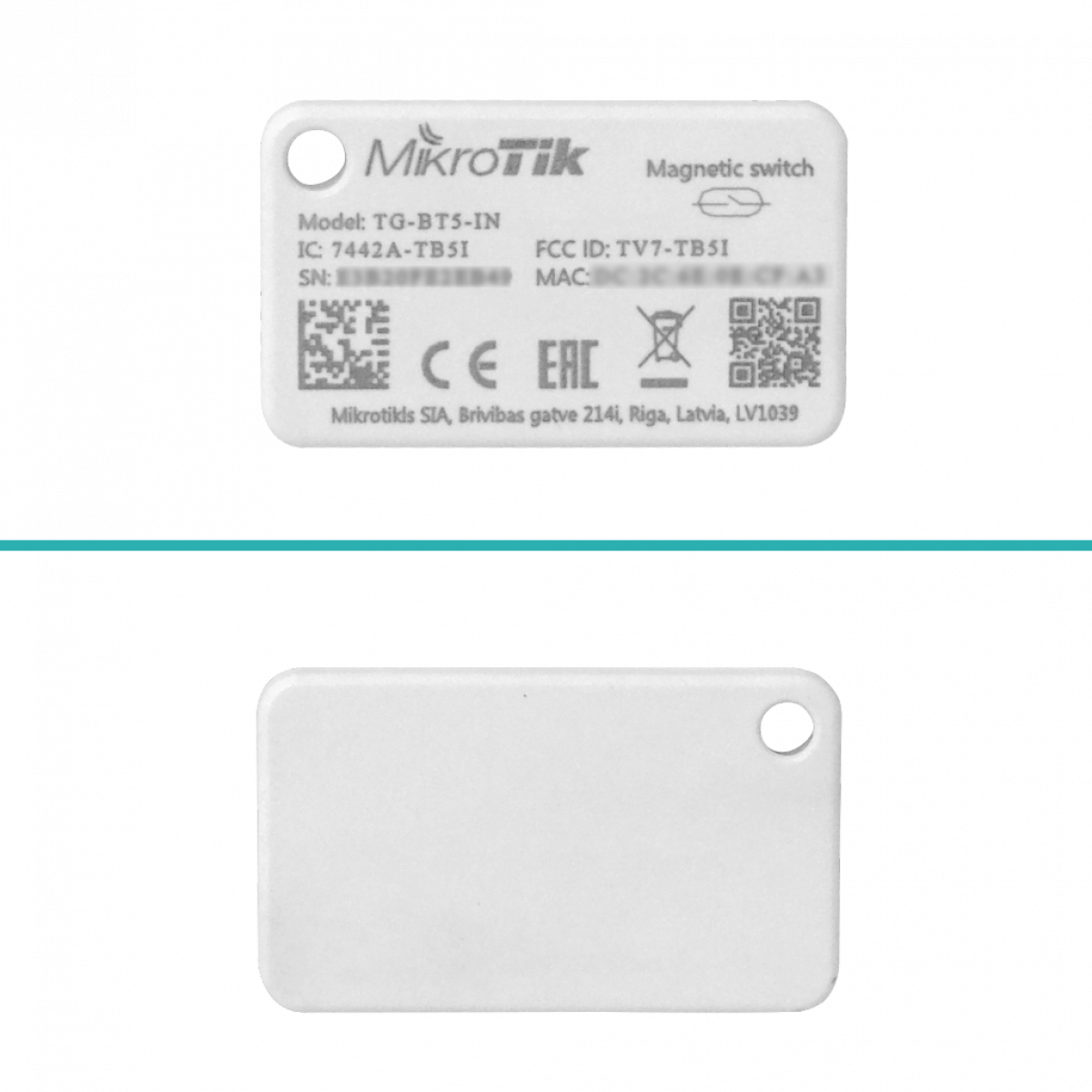 TG-BT5-IN. MIKROTIK batería 220mAh montaje interior grado protección IP54 capacidad almacenamiento 352kb etiqueta Bluetooth versión 5.2 protocolo BLE soporte iBeacon