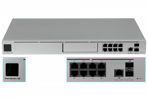 UDM-SE UBIQUITI 128GB 8-1000-PoE 1-2500 2-SFP+10G USP UniFi Pasarela en Nube NVR